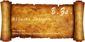 Bilszki Zsinett névjegykártya